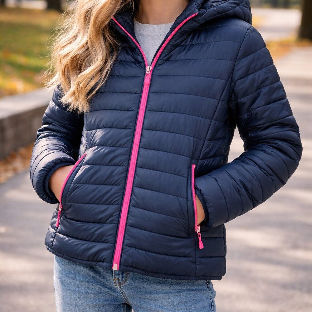 McKinley girls Blue Jacket with Pink Accents - Picture 2 of 13